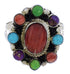Genuine Silver Southwest Turquoise Multicolor Ring Size 8 JX37855